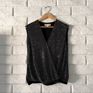 Michael Kors rhinestoned wrap blouse